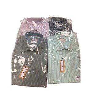 Orange247 Mens Long Sleeve Button-Down Shirt Set Of 4 L 16-16.5 SKU 6875